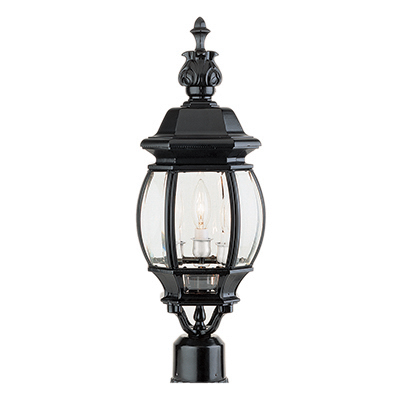 Trans Globe Lighting 4061 BK 3 Light Post Lantern in Black